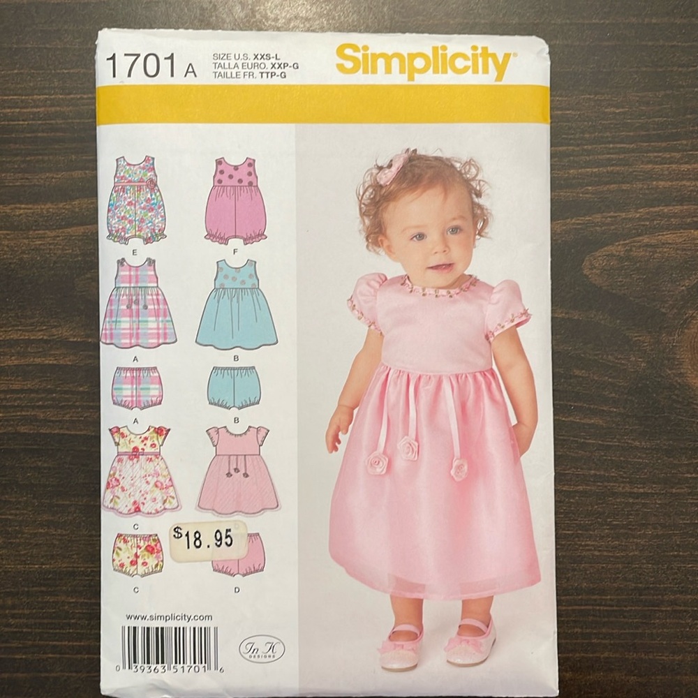 Simplicity Pattern 1701 Dresses and Romper Sizes XXS-L